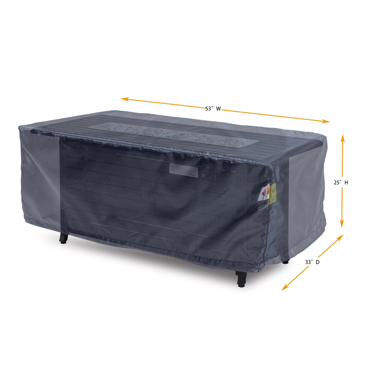 Summerset Shield Rectangle Fire Table Cover Ultimate Protection for Your Outdoor Furniture 53" x 33" x 25" Mercury