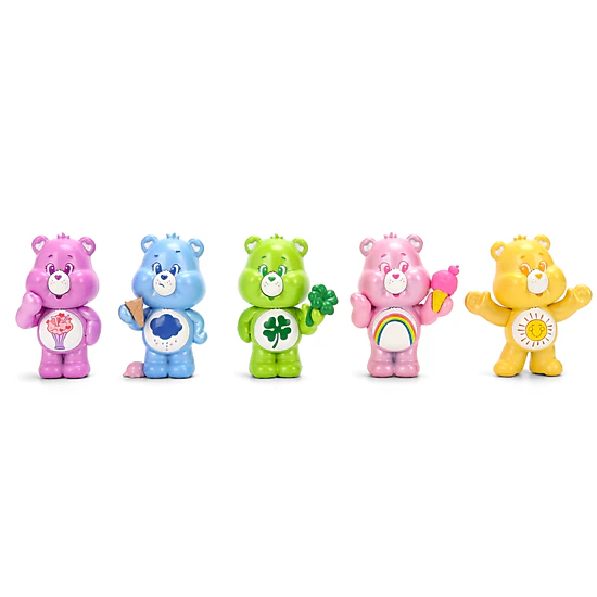 Jada Set Of 5 Diecast Figures "Care Bears" "Metalfigs" Series Diecast Models By Jada
