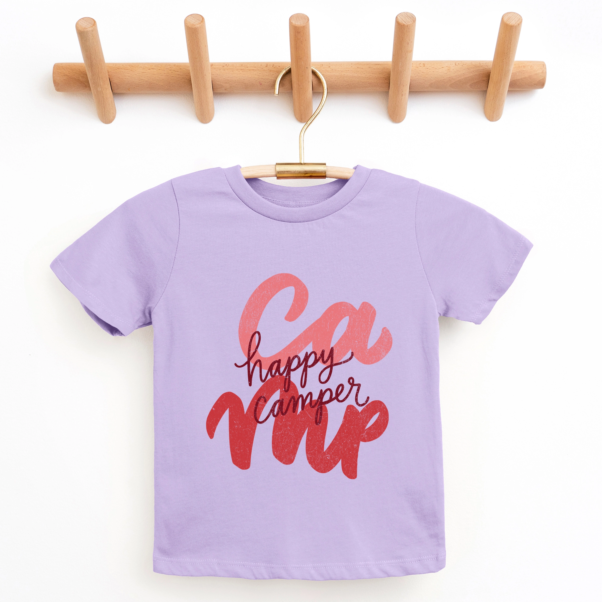 The Juniper Shop - Happy Camper Cursive Youth Short Sleeve Graphic T-Shirt