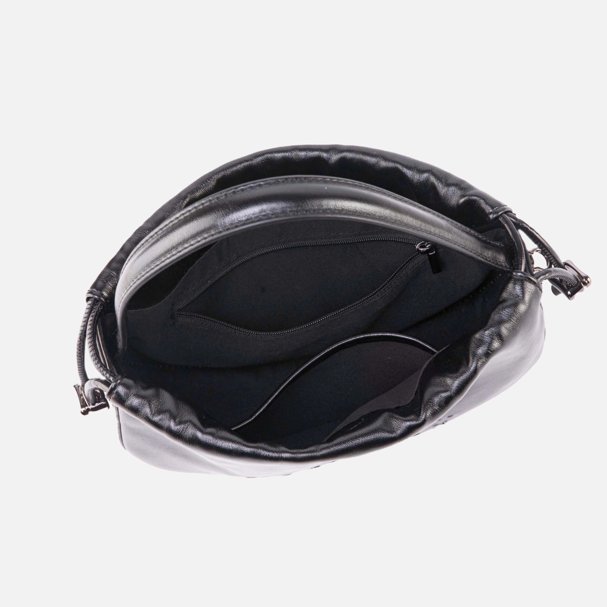 Mia K Collection Faux Leather Crossbody Bag, Adjustable Strap, Gunmetal Hardware