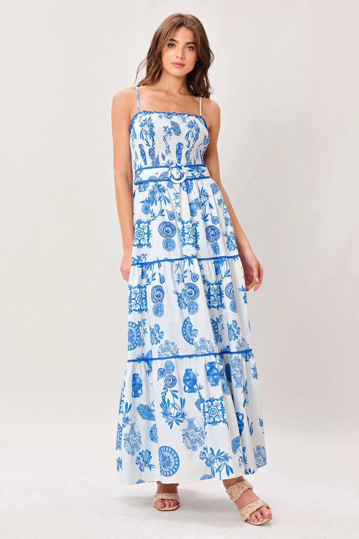 TRUEDAMES Women Santorini Dream Woven Maxi Dress
