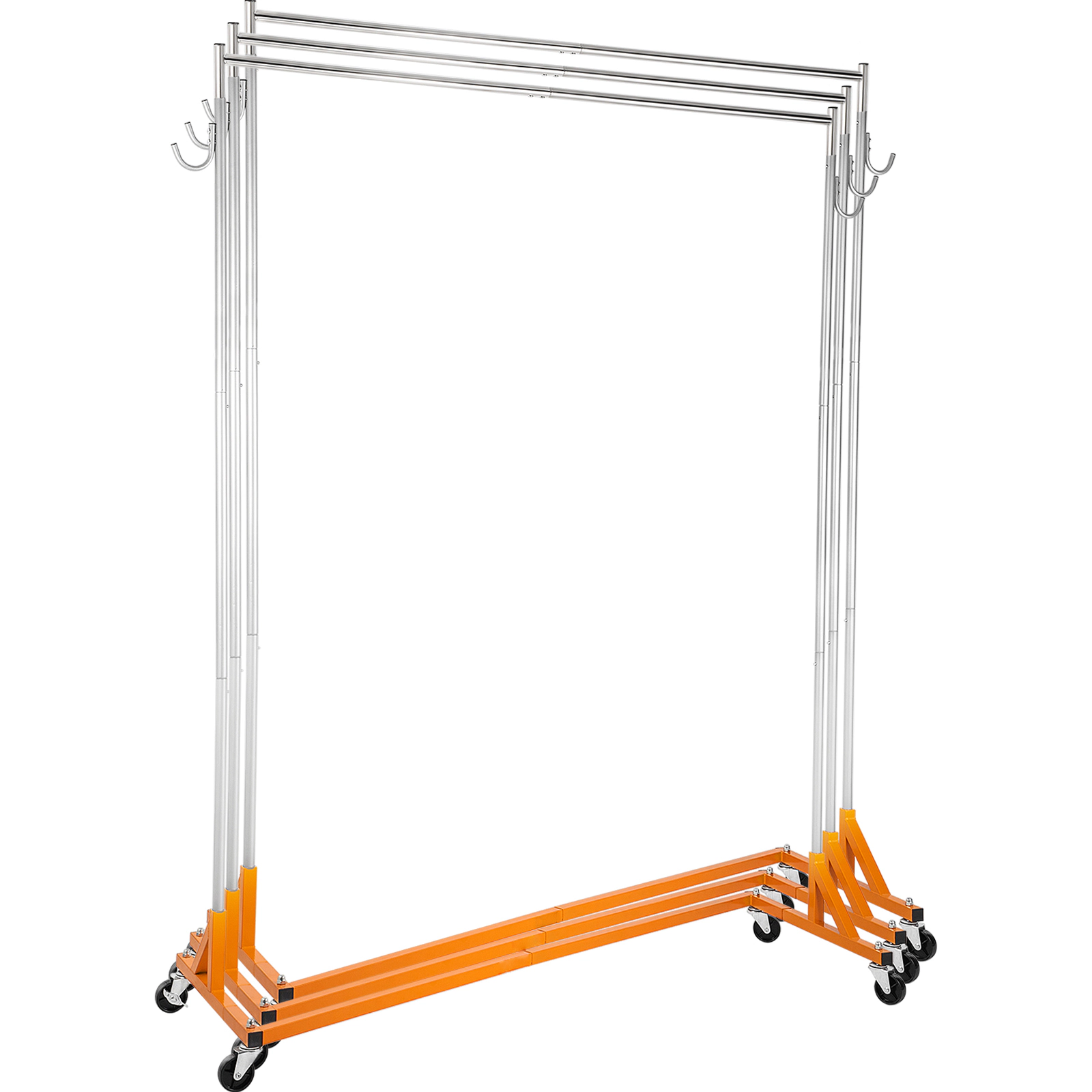 HONGGE Industrial Grade Z Base Garment Rack with Lockable Casters for Home Clothing Store Display