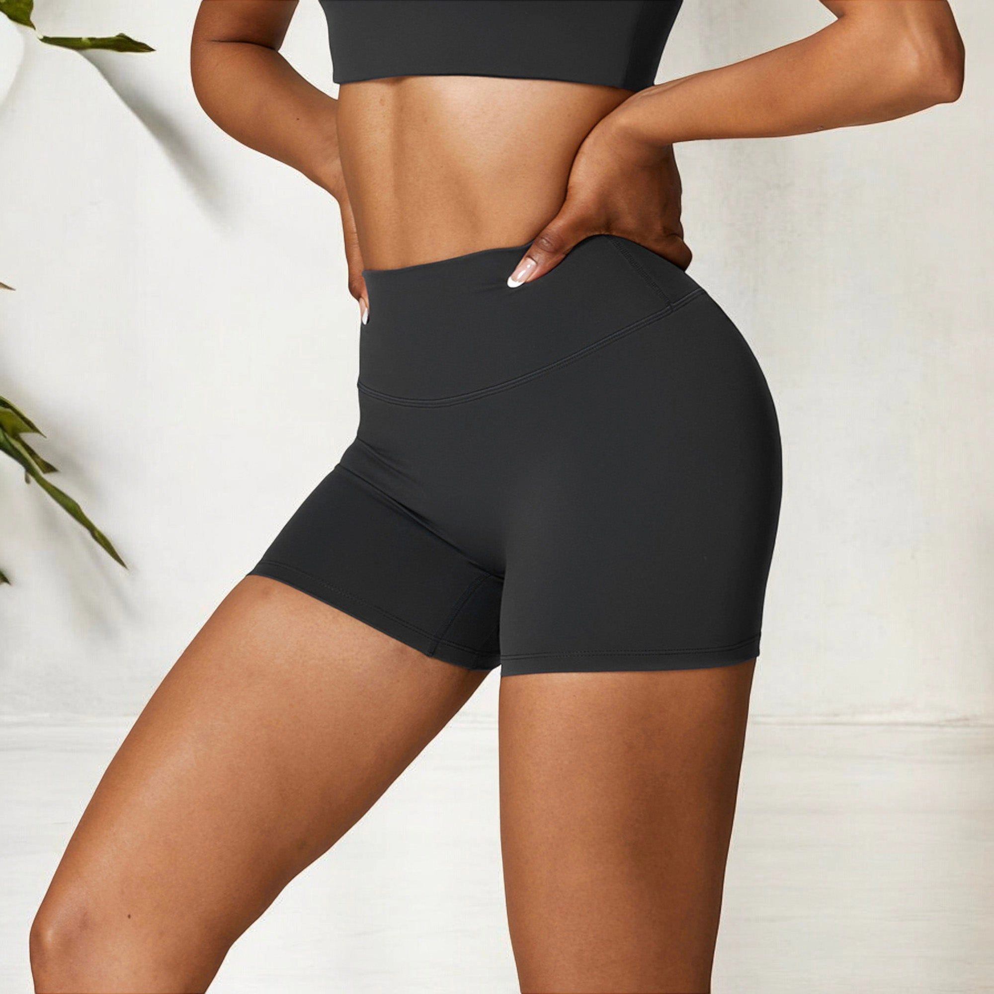 Anna-Kaci Women's High Waist Athletic Shorts Compression Fit with Seamless Design for Workout Wear
