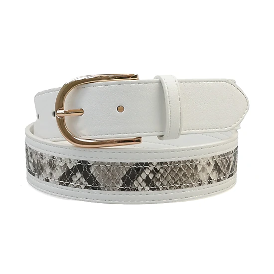 AGP PARIS White Dual Snake Print Women's Belt, Color: White - JCPenney