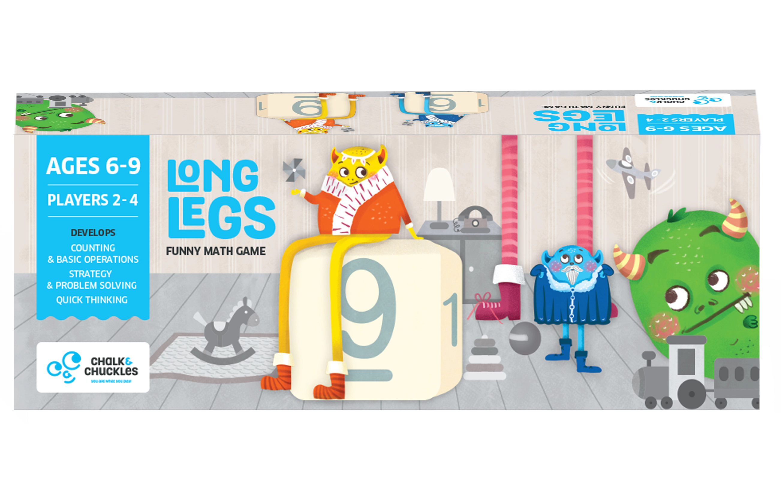 Chalk & Chuckles Long Legs Math Learning Game - 2-4 Players