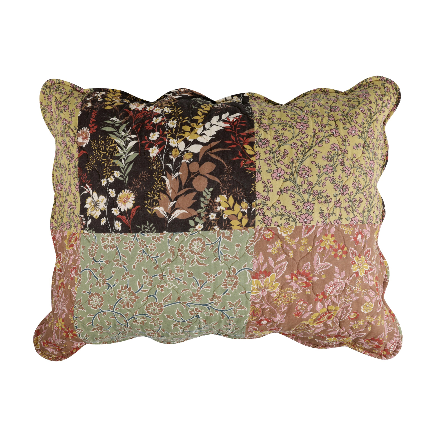 Greenland Home Fashions Hazel Cotton Face Microfiber Back Pillow Sham