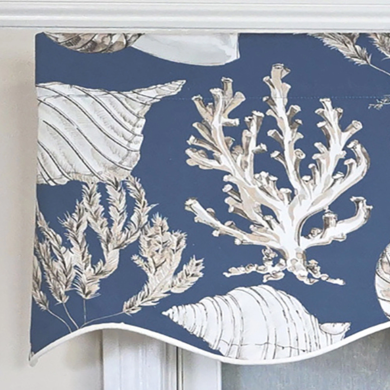 RLF Home 100% Cotton Seascape Provance  Fully lined Windows Rod Pocket Valance 50" x 15"  Blue