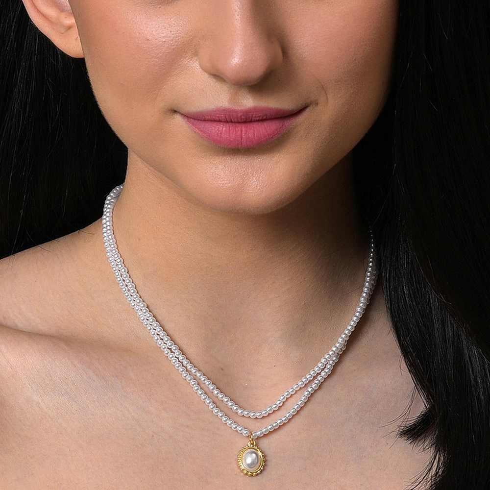 SOHI Women's Pellet Multi-Layer Necklace
