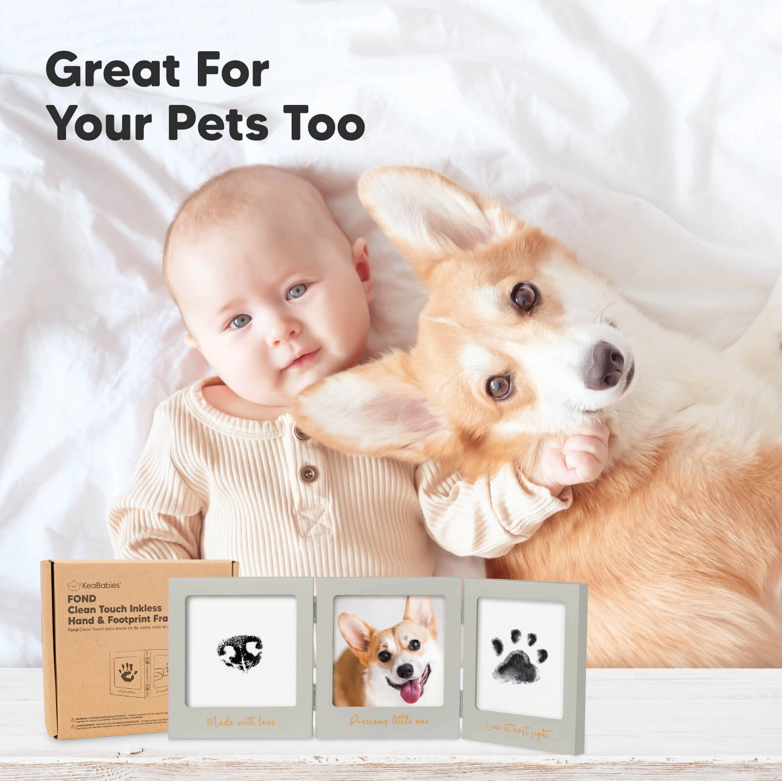 KeaBabies Fond Clean Touch Inkless Hand and Footprint Frame