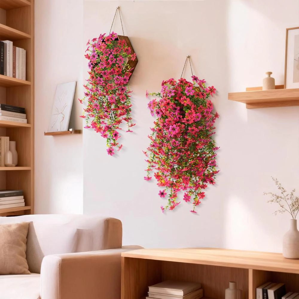Majestic Crafters Yellow Artificial Hanging Flowers for Outdoor