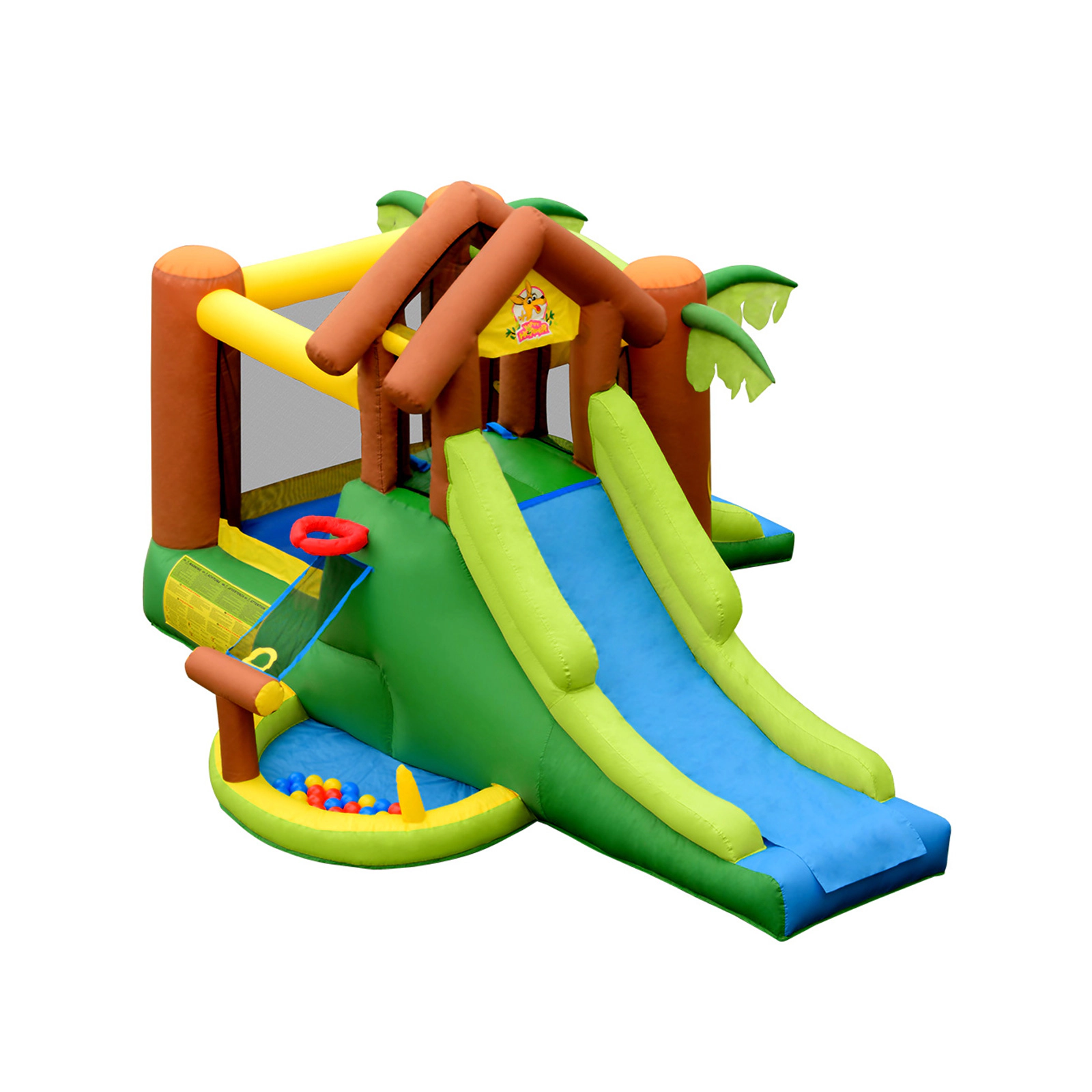 SUGIFT Kids Inflatable Jungle Bounce House Castle with 735W Blower 300-lb Capacity Ages 3-10 As Picture Shows