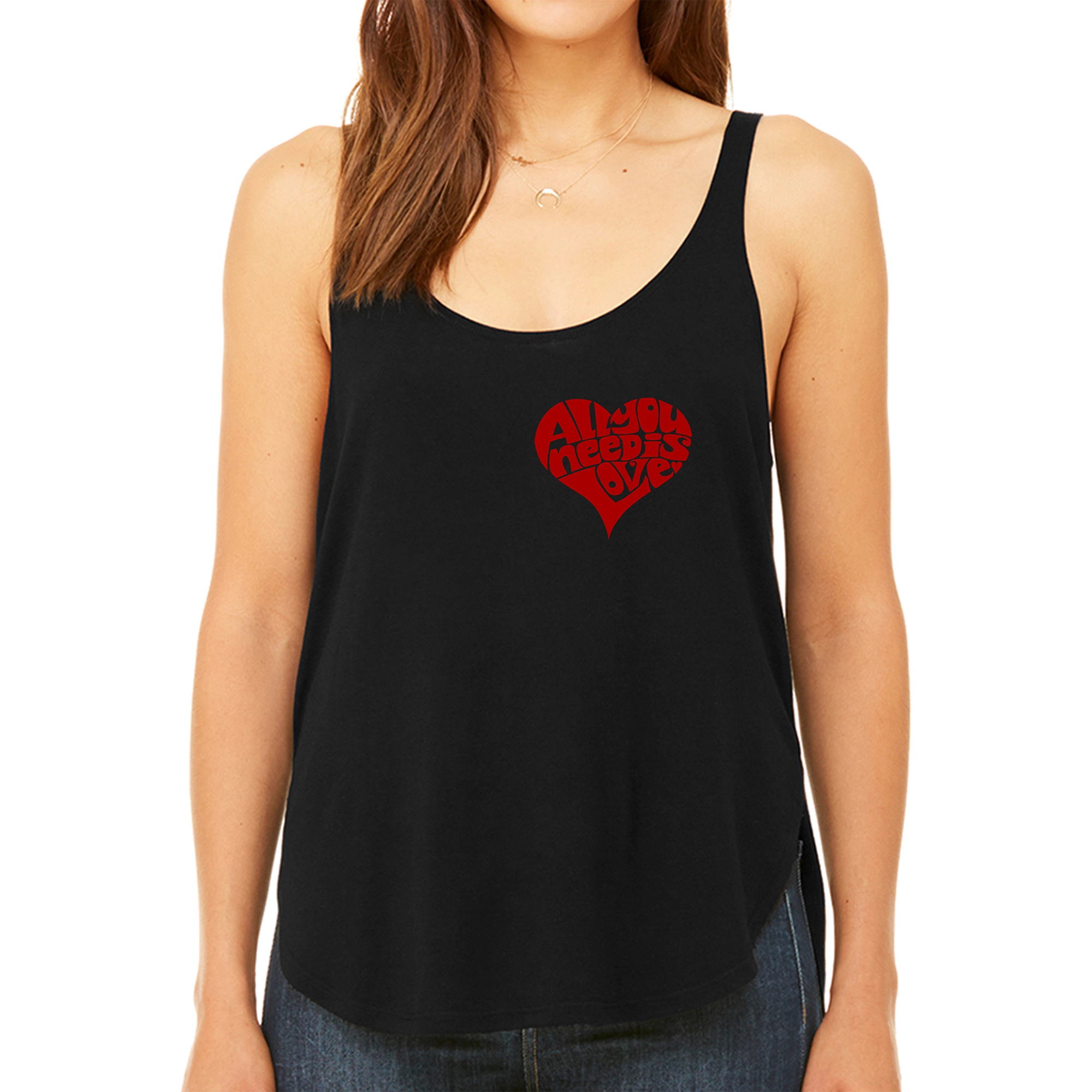 LA Pop Art Women's Premium Word Flowy Tank - All You Need is Love