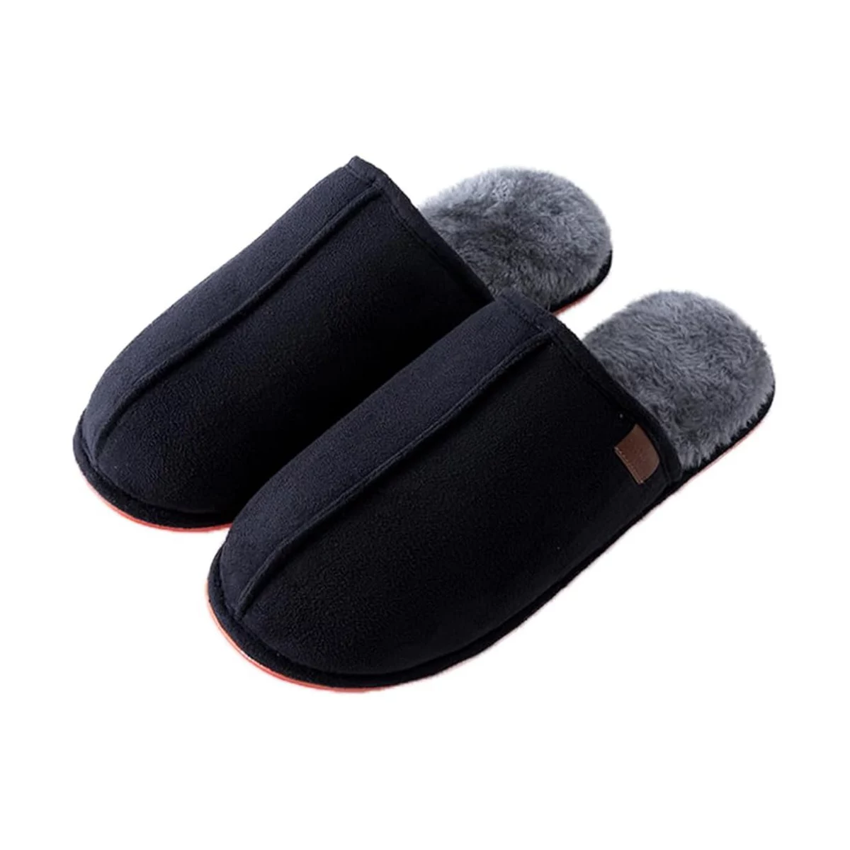 Roxoni Men's Faux Fur Lined House Slippers Warm Indoor Comfort Slip-On