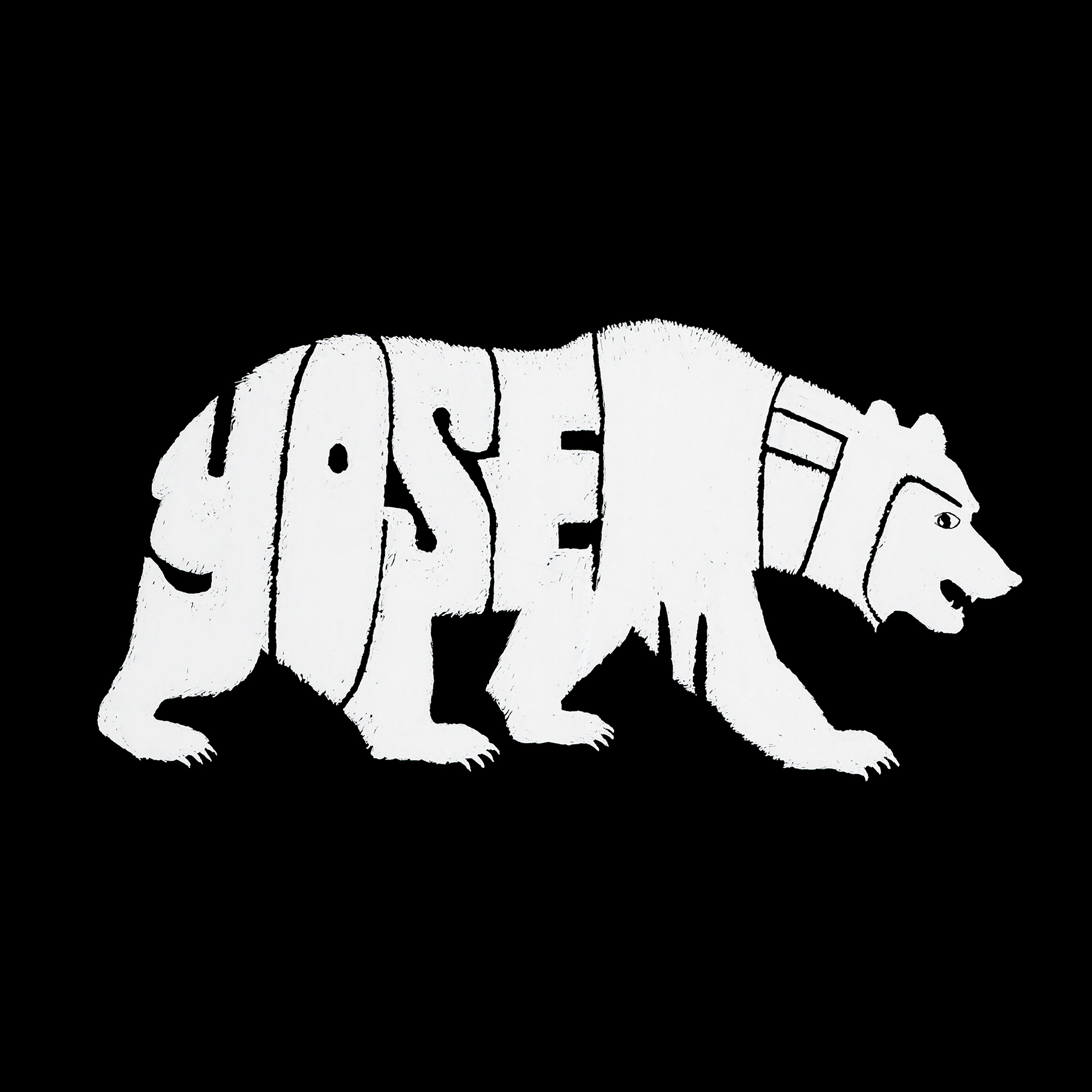 LA Pop Art Men's Yosemite Bear Word T-Shirt