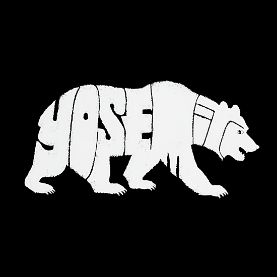 LA Pop Art Women's Word Art T-Shirt - Yosemite Bear