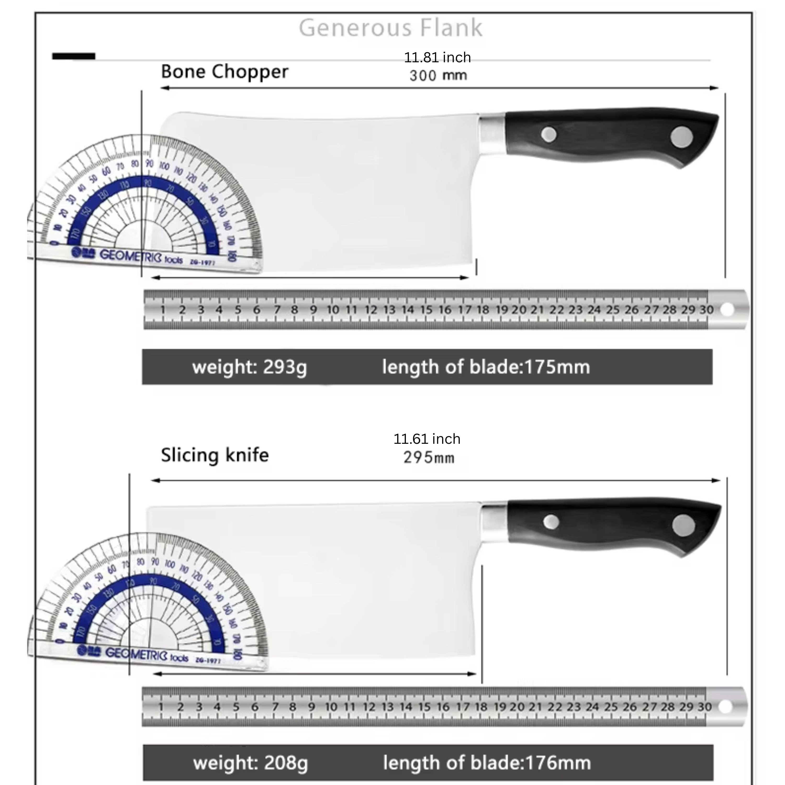 Kitcheniva 7-Piece Stainless Steel Knife Set With Plastic Block And Handle