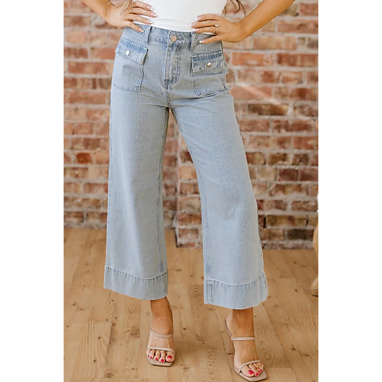 Threaded Pear Women's Eve Hem Wide Leg Jeans