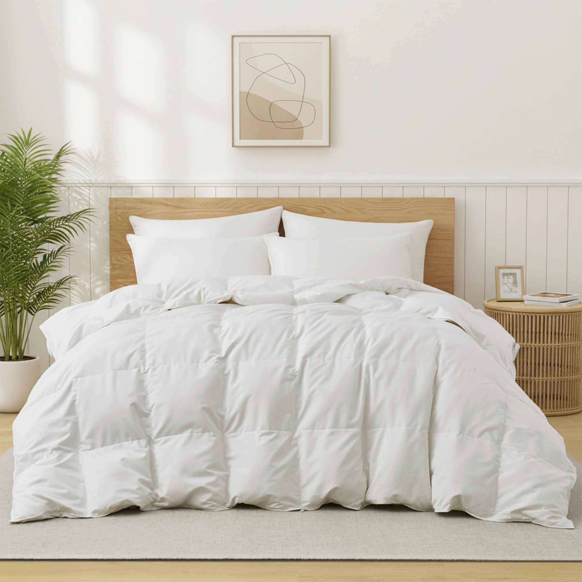 PEACENEST Lightweight Feather Fiber Comforter Soft Fluffy Duvet Insert