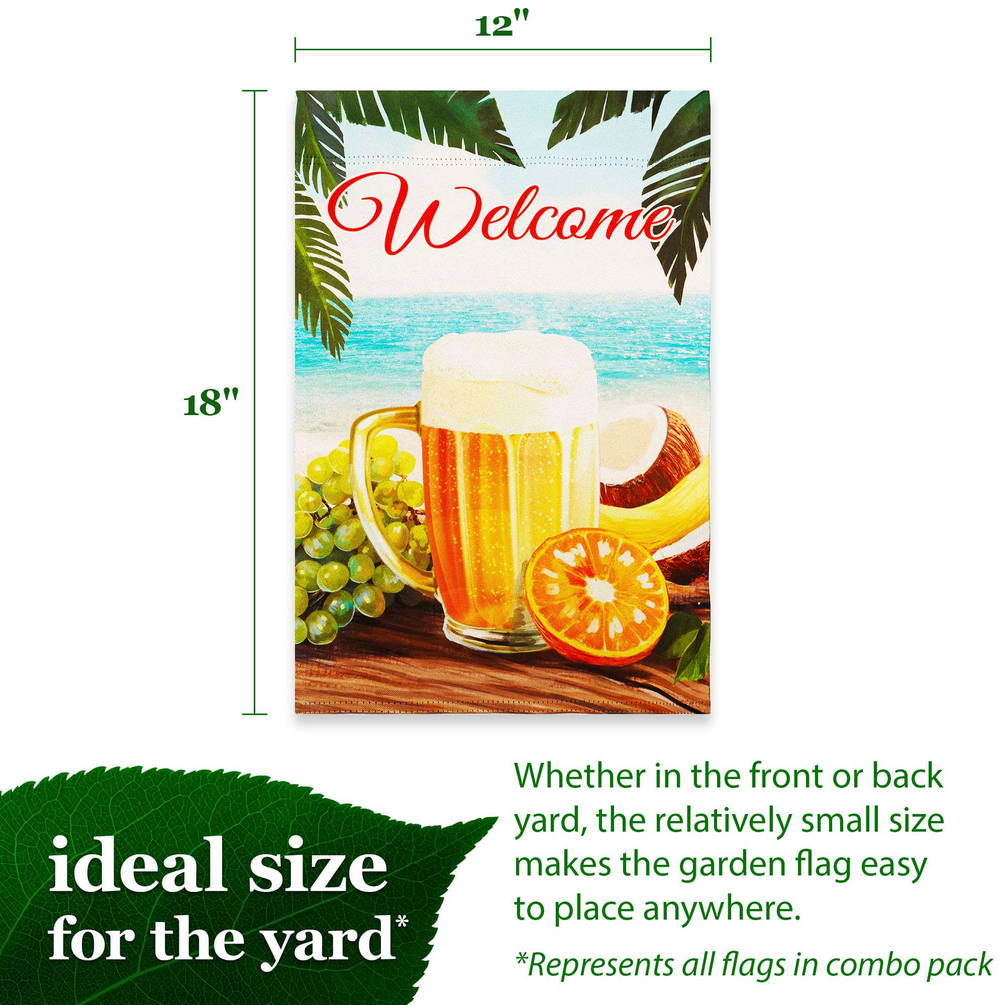 G128 Four Seasons Gnome Garden Flag Set 4-Pack - 12 x 18 Inch Double-Sided Blockout Fabric