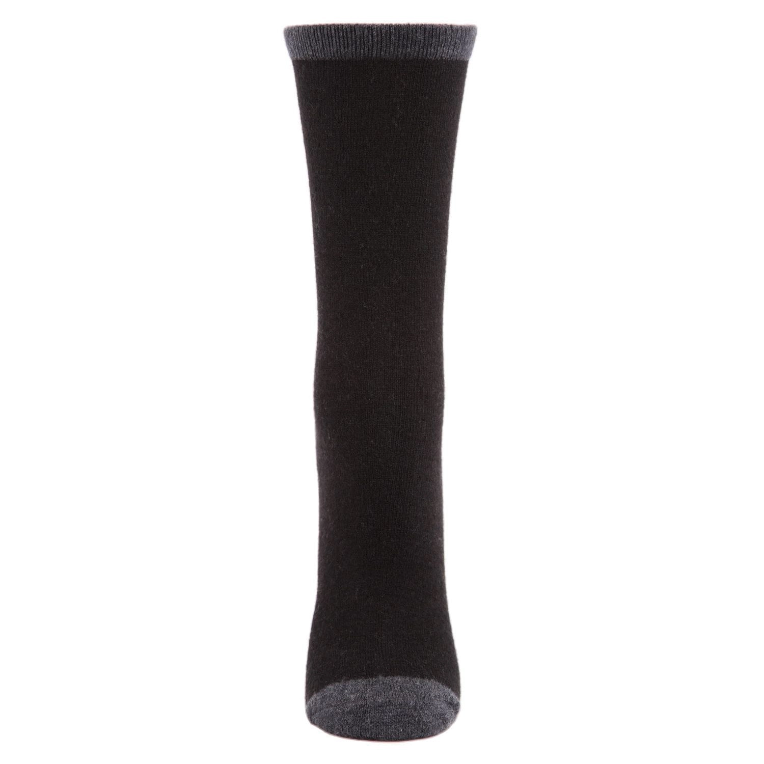 MeMoi Women's Soft Tipped Flat Knit Cashmere Blend Crew Socks