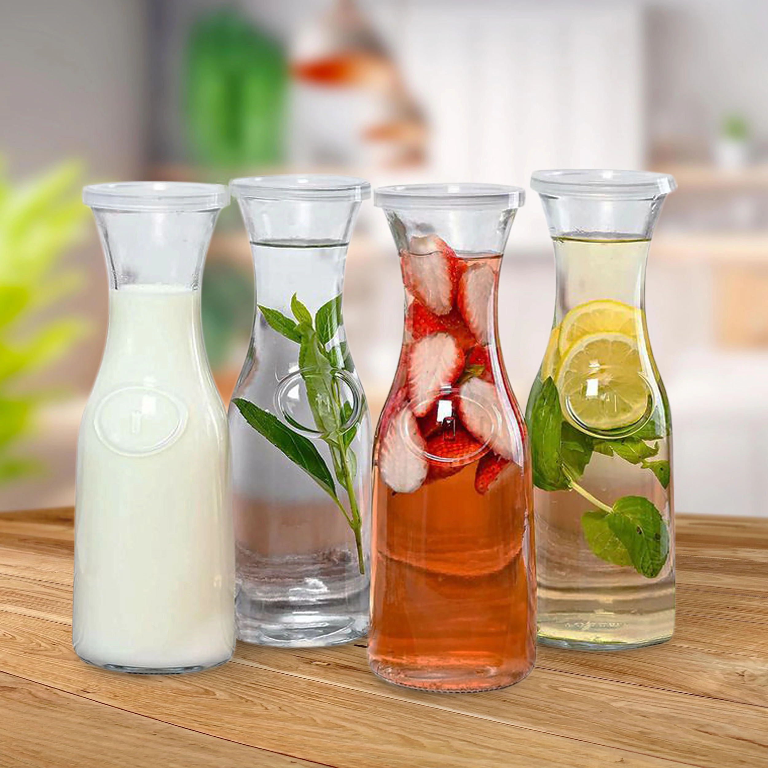 Gibson Home Windchill 1 Liter 4-Piece Set Carafe Glassware with PP Lid