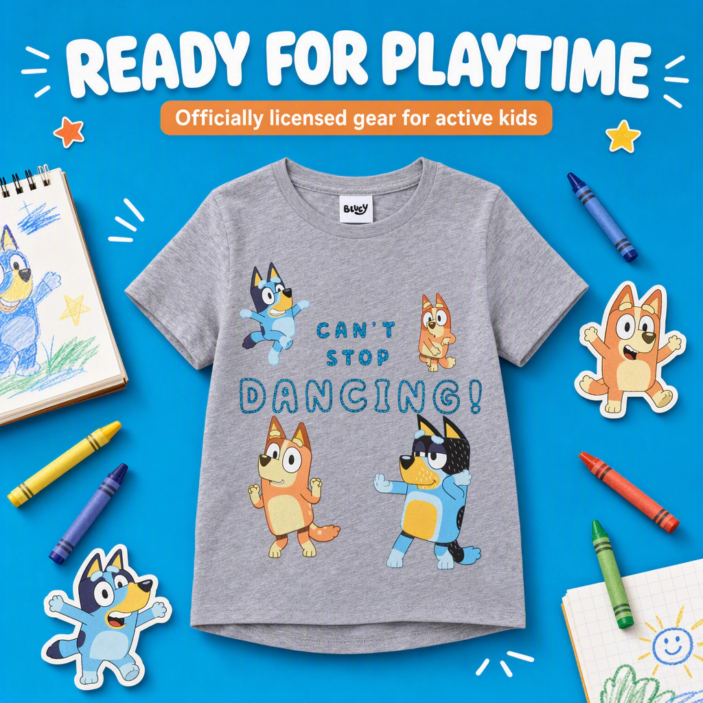 Bluey Girls' Glitter Graphic T-Shirt