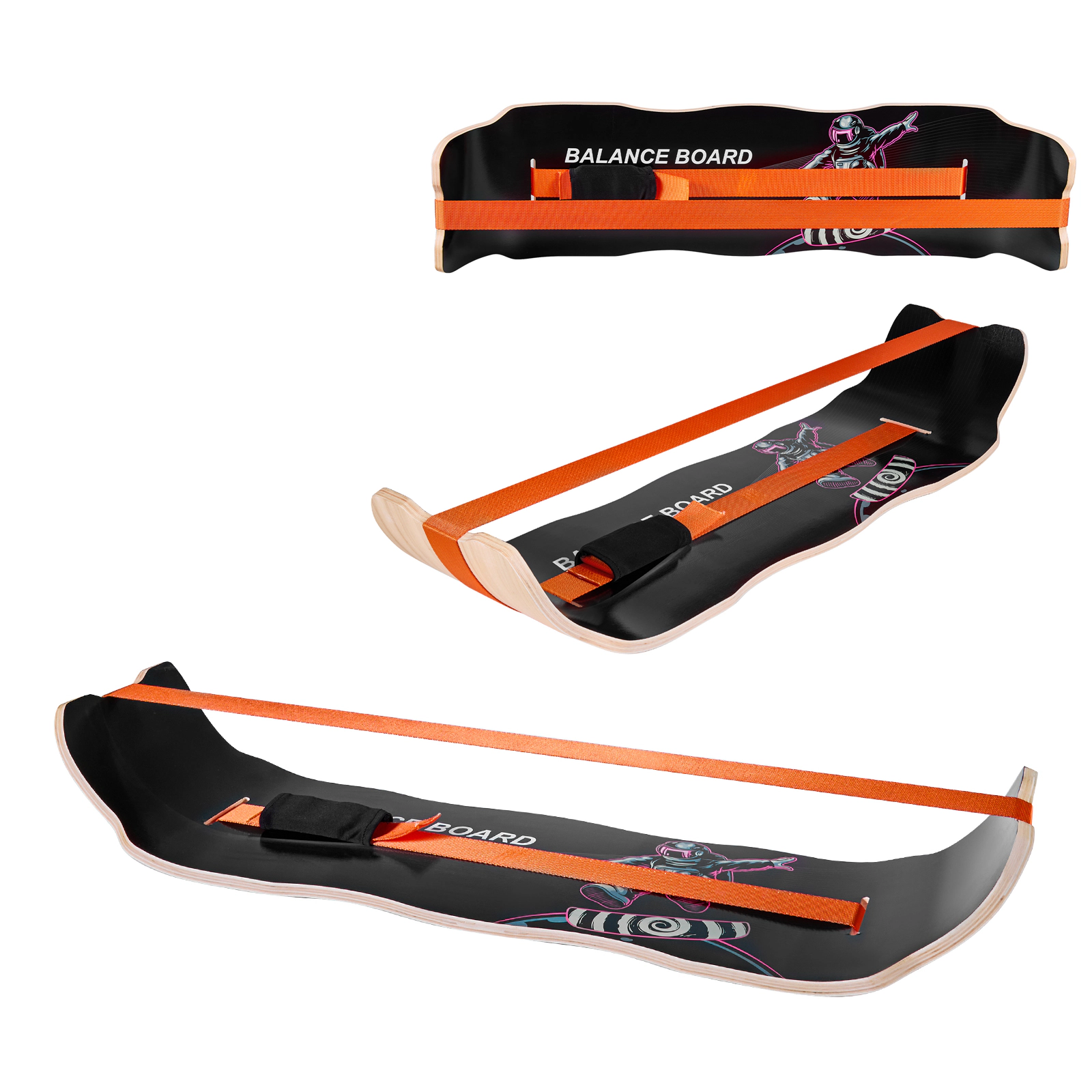 HONGGE Balance Board Wobble Trainer for Adults Premium Wooden Curved Training Equipment Compact &