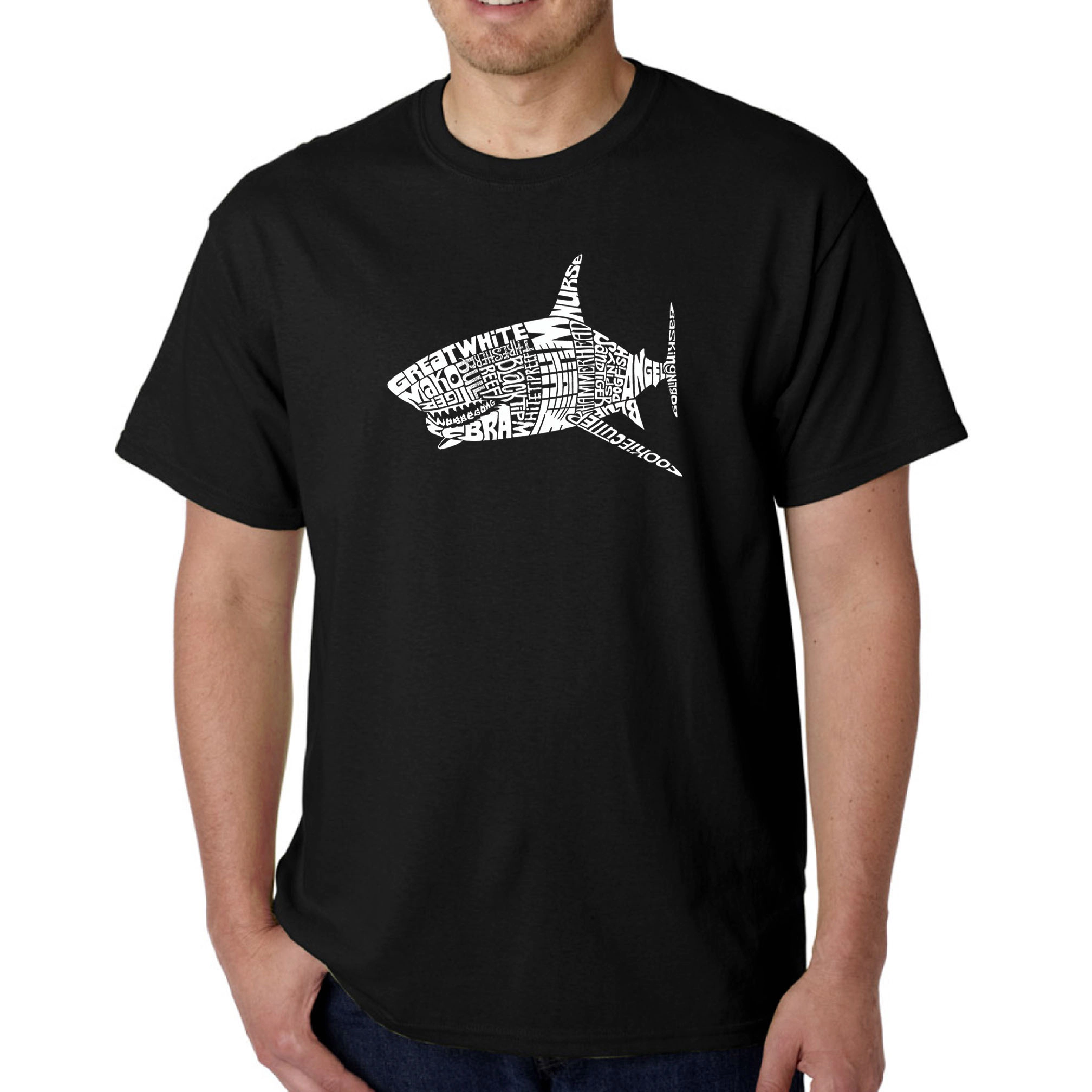LA Pop Art Men's Word T-Shirt - Species of Shark