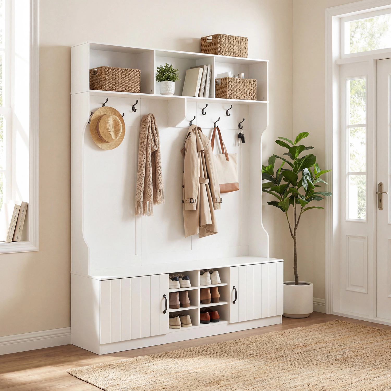 Hivvago Versatile Hall Tree Entryway Organizer