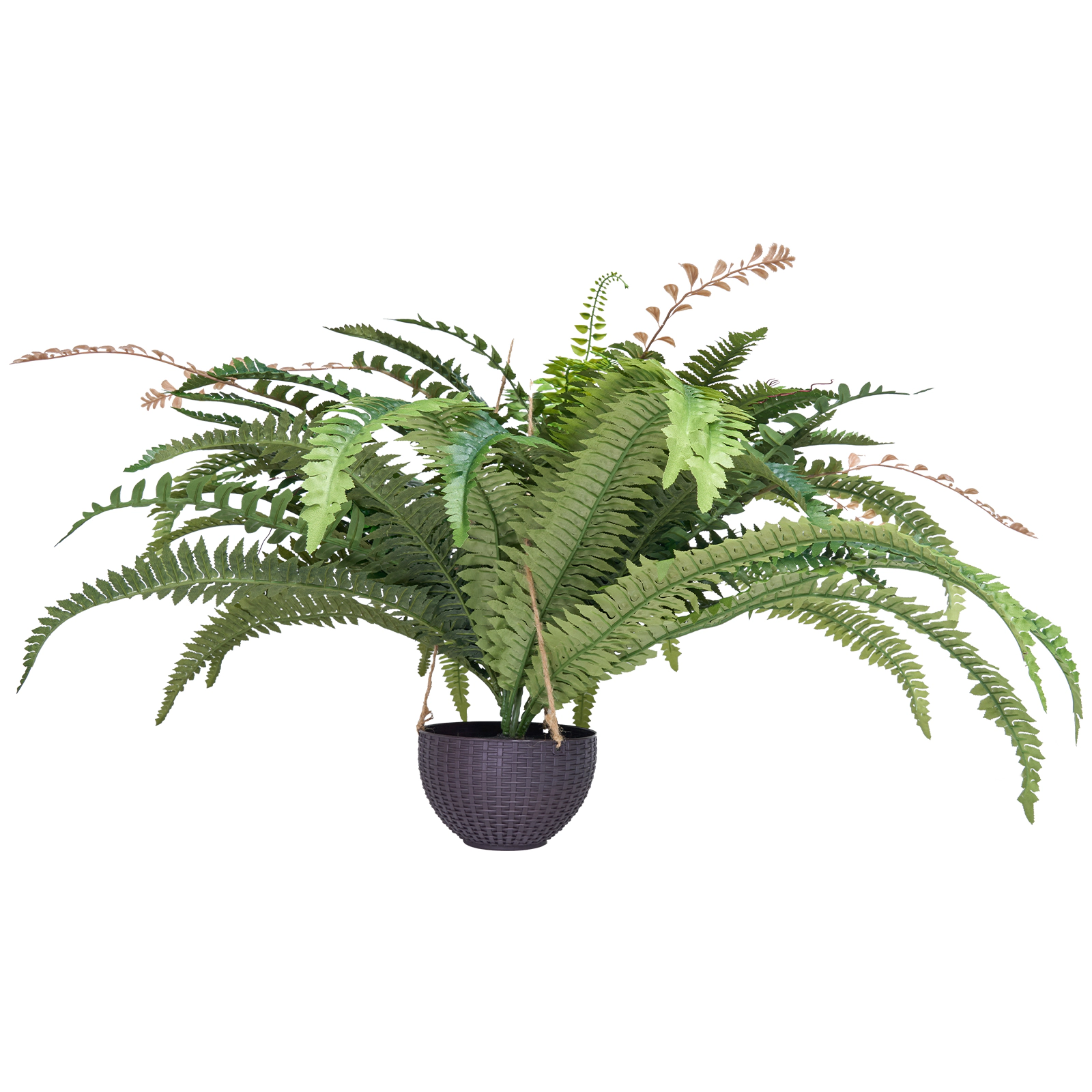 HONGGE Artificial Ferns, Natural Spread Diameter, Large Hanging Boston Ferns, Fake Plant Wall Decor with Branches