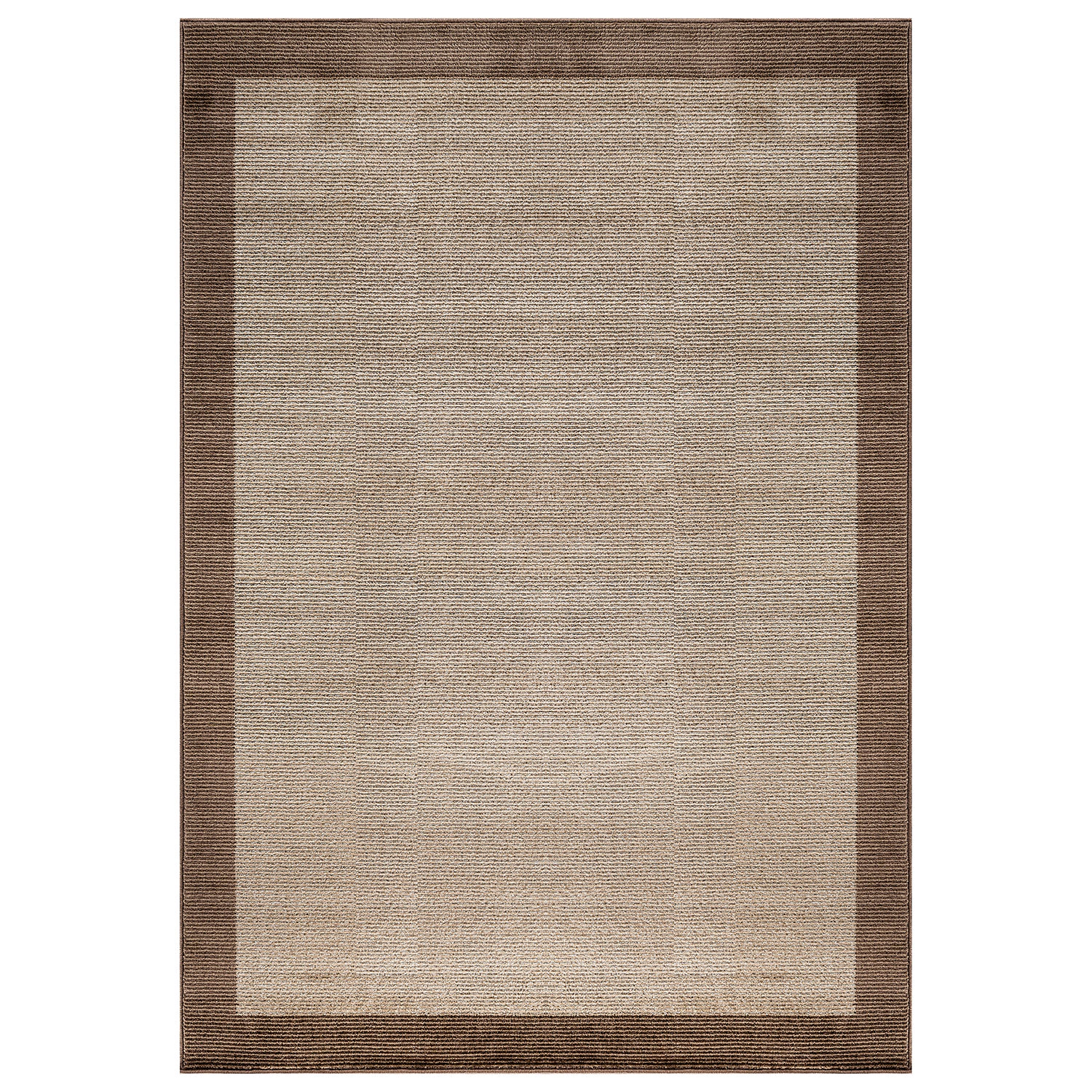 World Rug Gallery Modern Geometric Stripe Bordered Area for Living Room, Bedroom, or Entryway-Low Pile Indoor