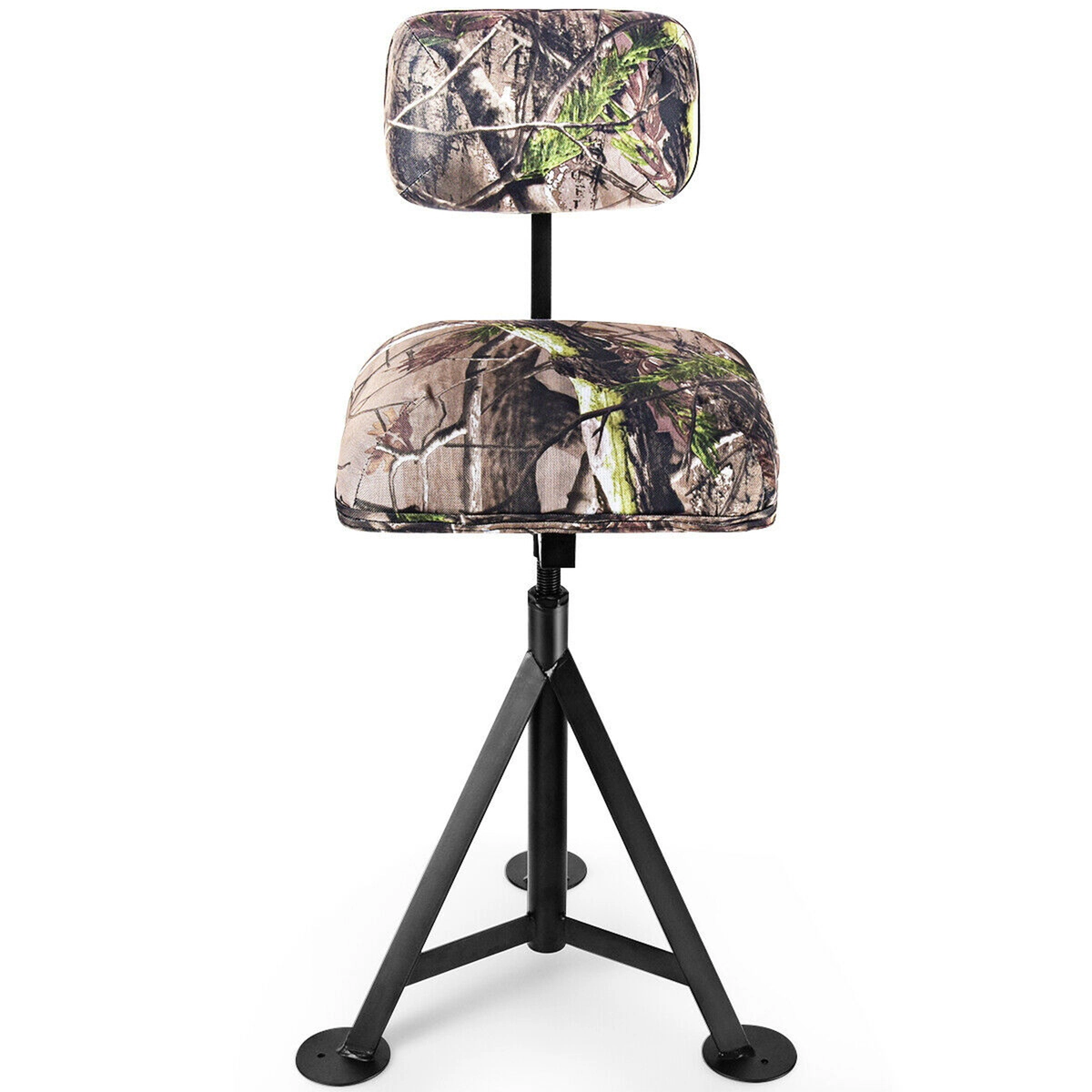 SUGIFT 330-lb Capacity 360-Degree Swivel Tripod Hunting Stool with Detachable Backrest and Adjustable Legs