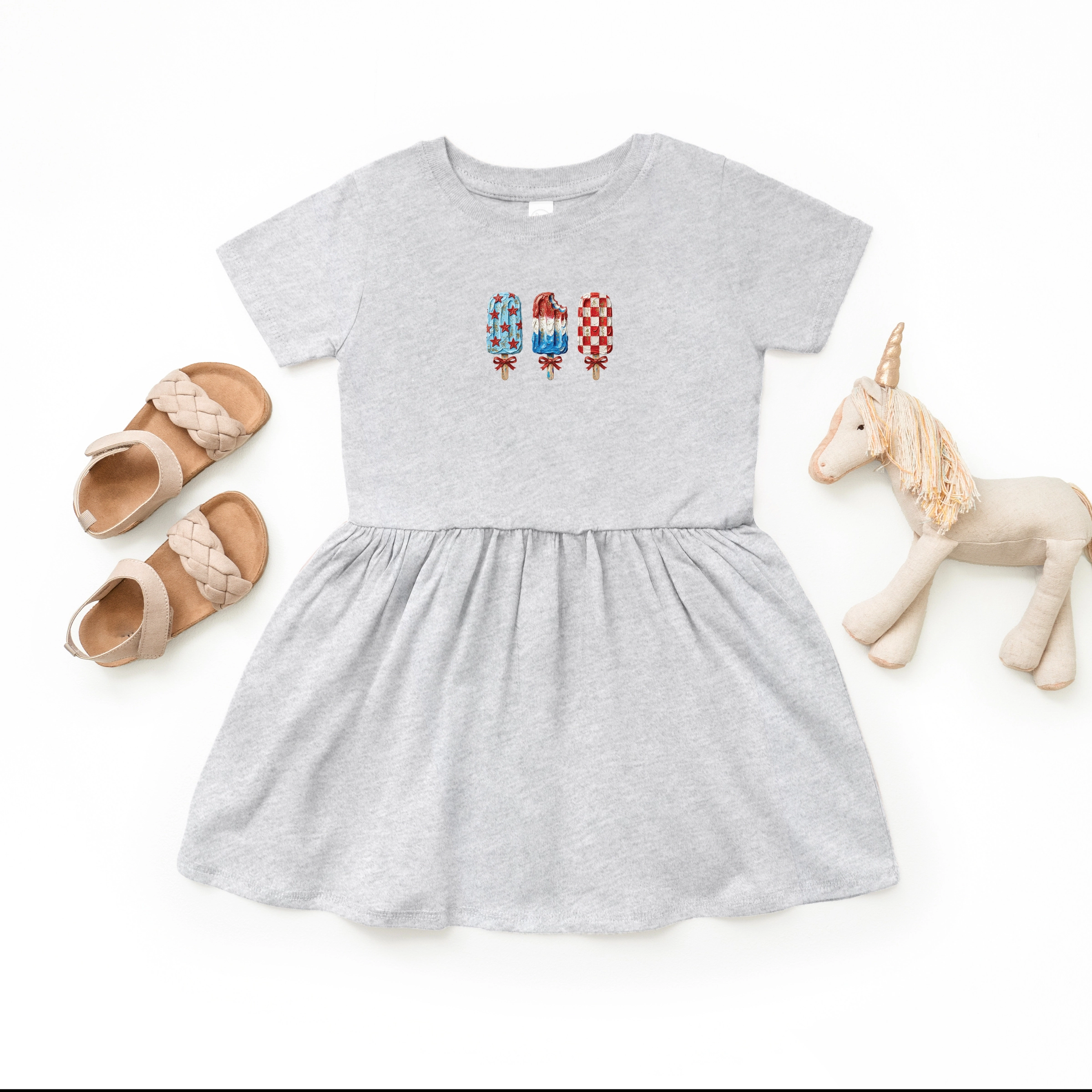 The Juniper Shop - Patriotic Popsicles Toddler Graphic Dress