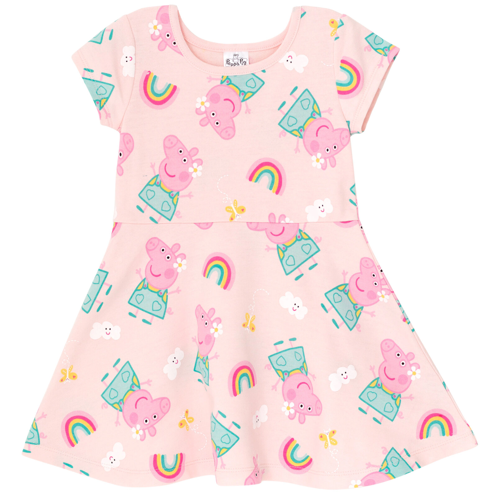 Peppa Pig Girls' Short Sleeve Skater Dress