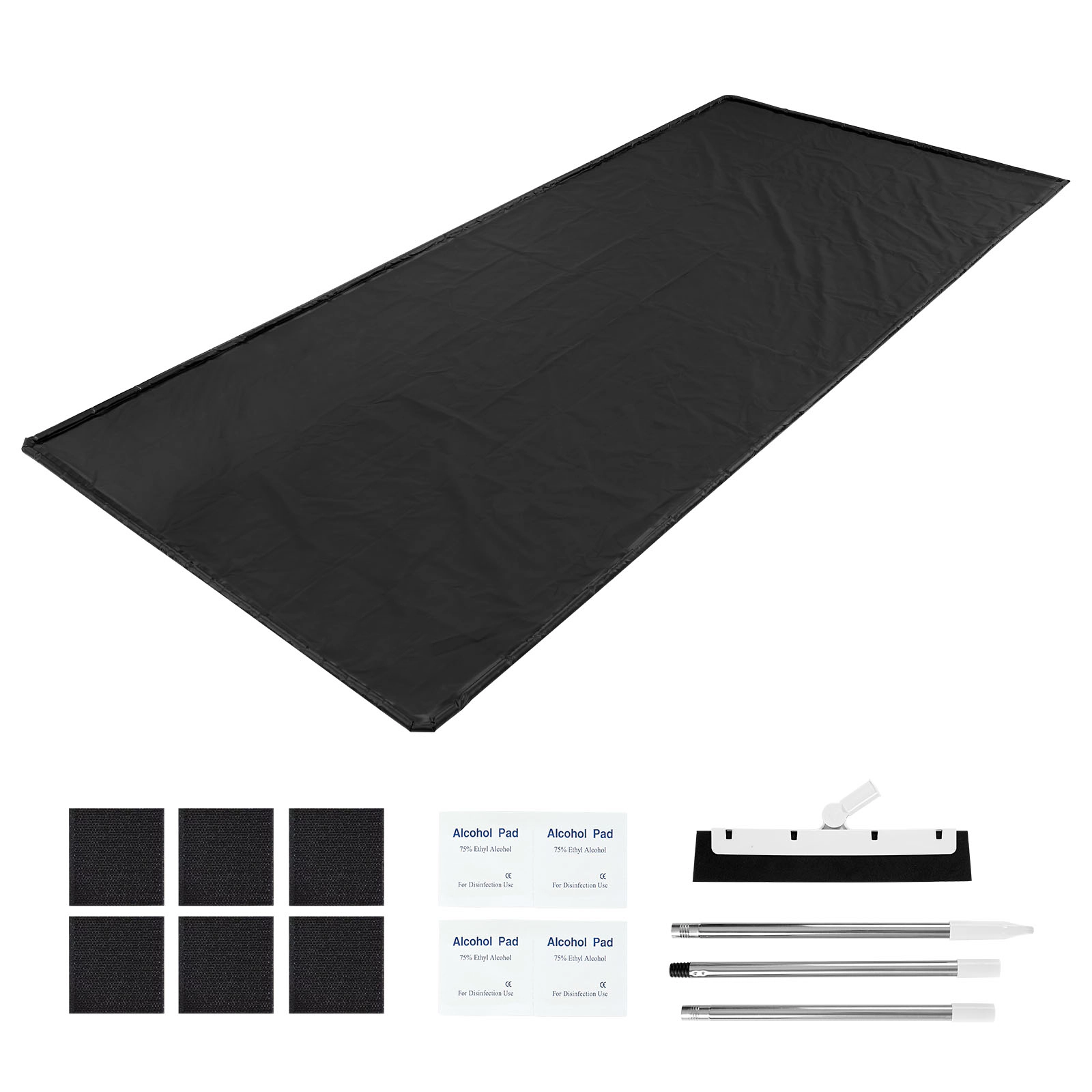 HONGGE Garage Containment Floor Mat, 8 ft 6 in x 20 ft PVC Parking Mat with Squeegee, Raised Edge