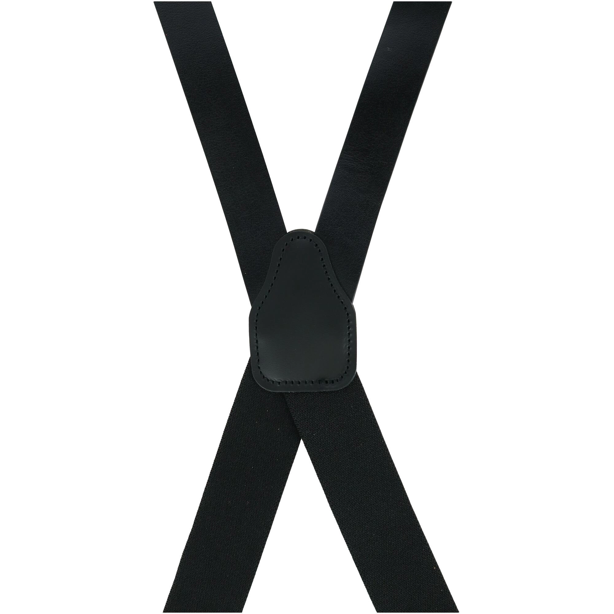 CTM Men's Smooth Coated Leather Suspenders with Metal Swivel Hook Ends