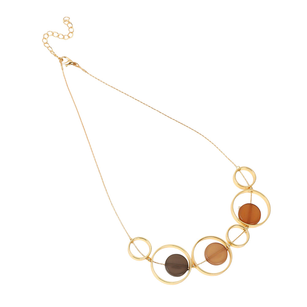 SOHI Women's California Gold the Orb Collar Necklace