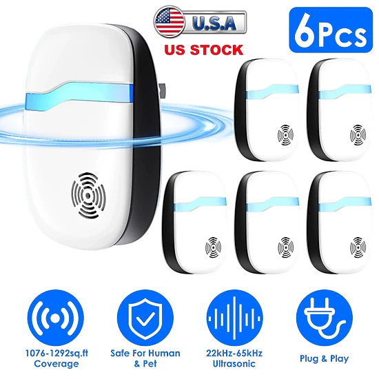 GBruno 6-Pack Ultrasonic Pest Repeller
