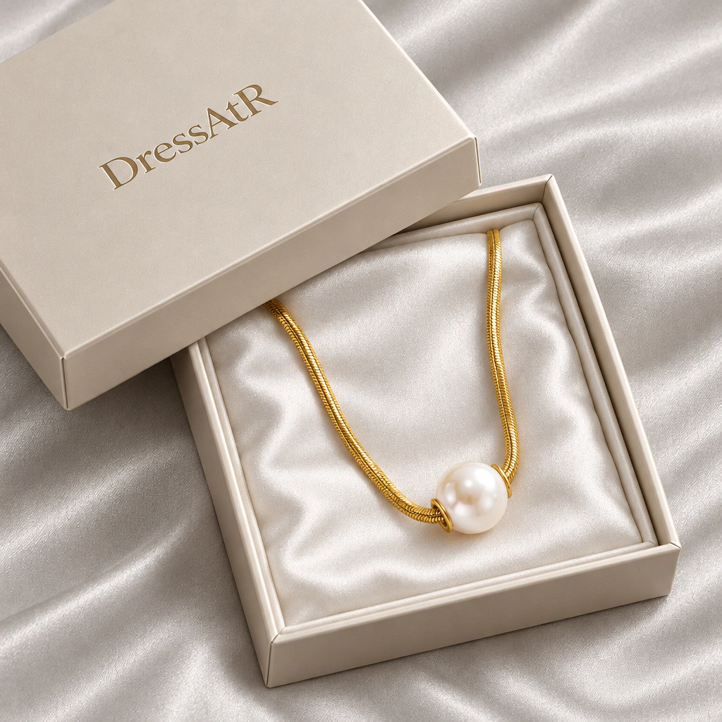 DressAtR Women's 18K Gold Plated Fancy Pearl Necklace