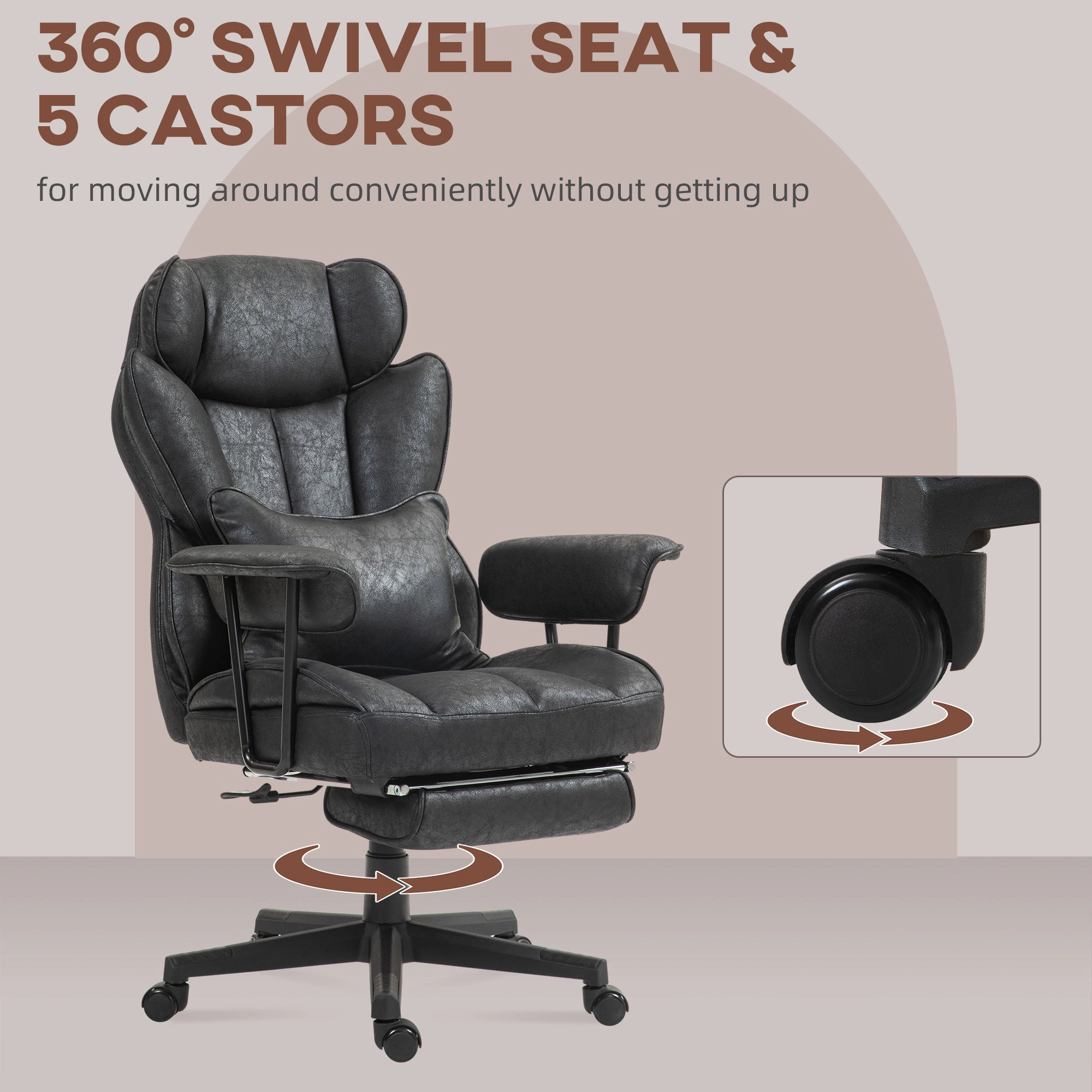 Platinum-Level Office Chairs Big And Tall Office Chair With Foot Rest And Lumbar Support, Reclining Ergonomic Desk Chair