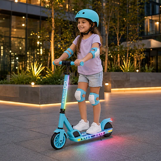 GoPowerBike GoZip Foldable Kids Electric Scooter