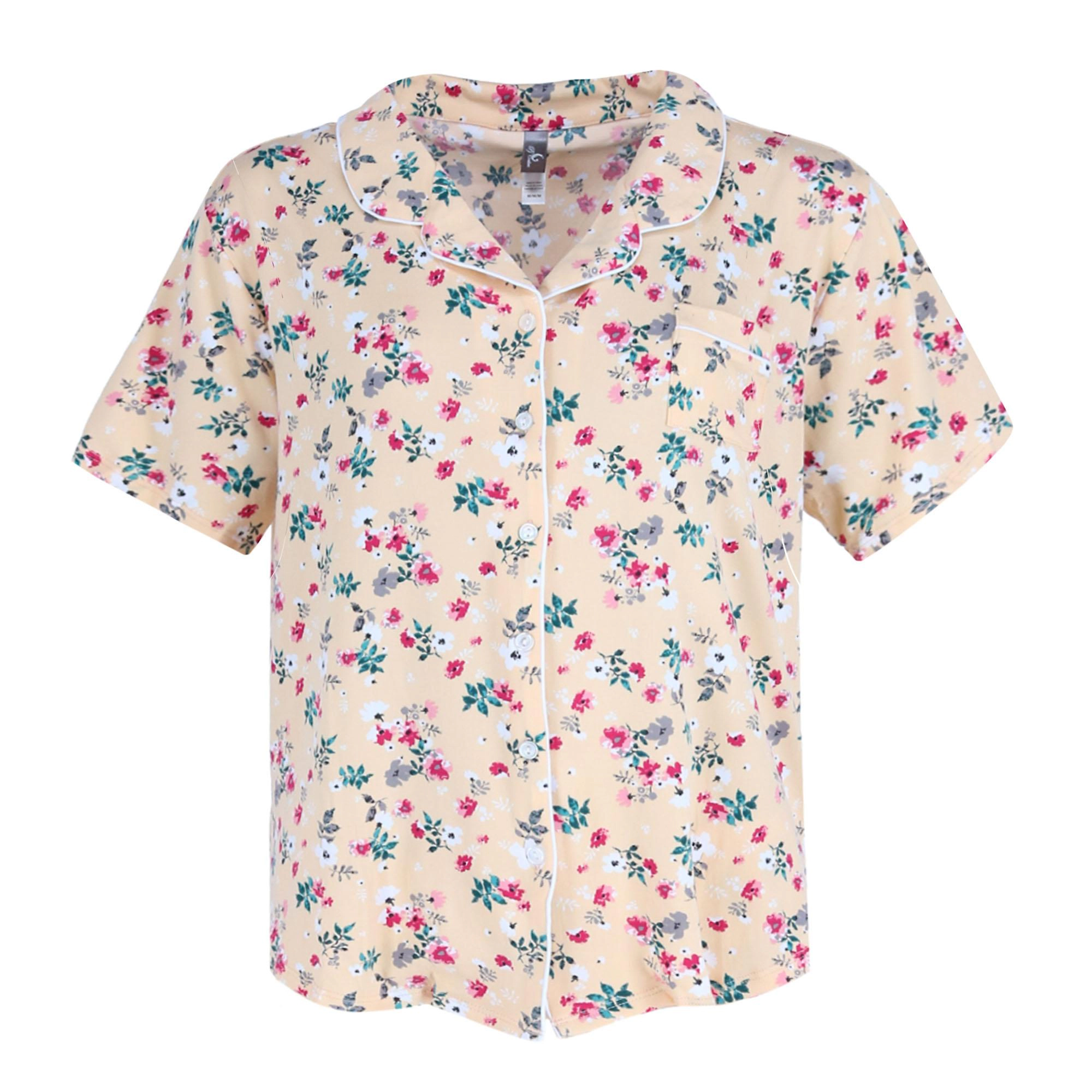 PJ Couture Women's Plus Size Floral Capri PJ Set