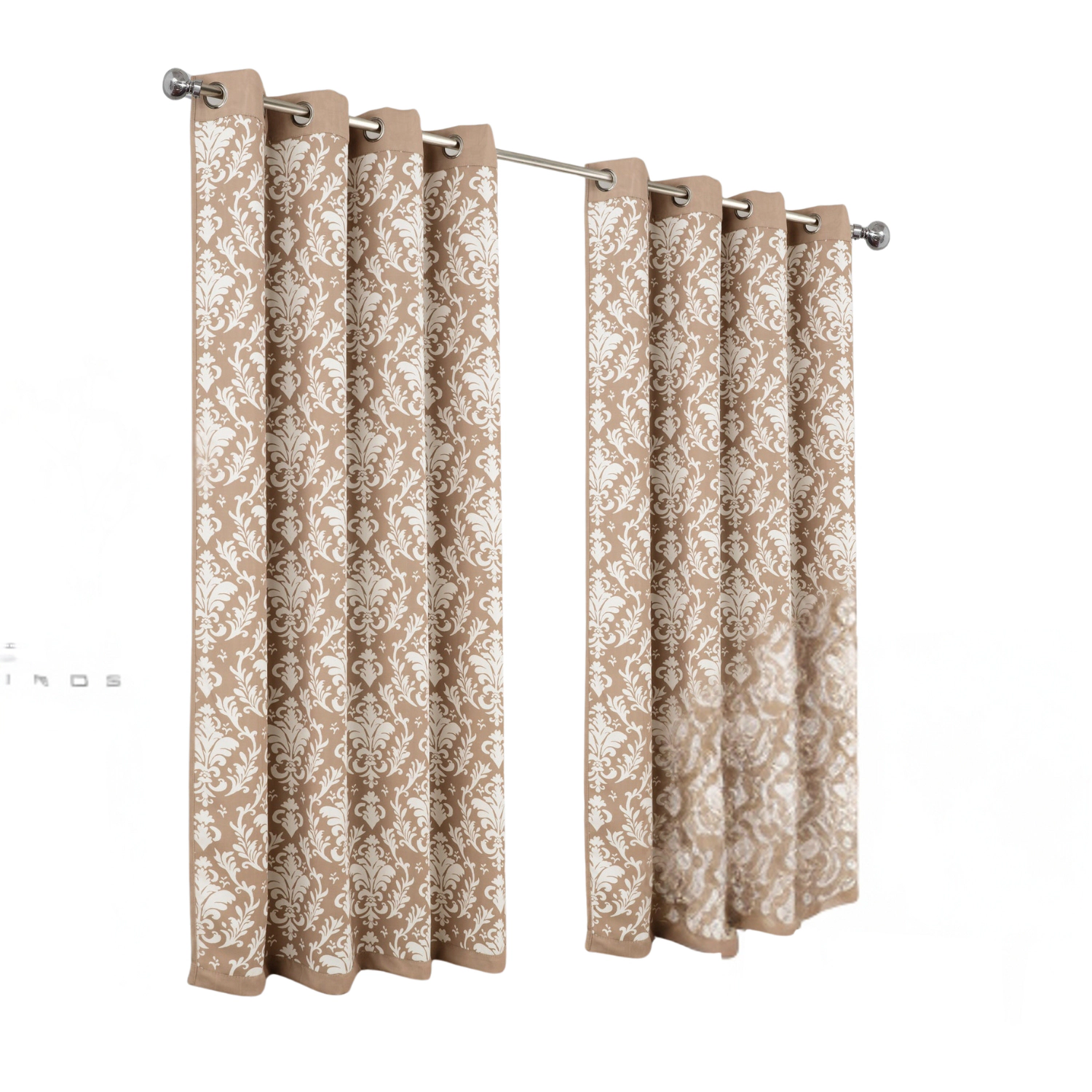Olivia Gray 100% Polyester 190 GSM Cressida Reversible Blackout Grommet Curtain Panel 54" x 90" Taupe