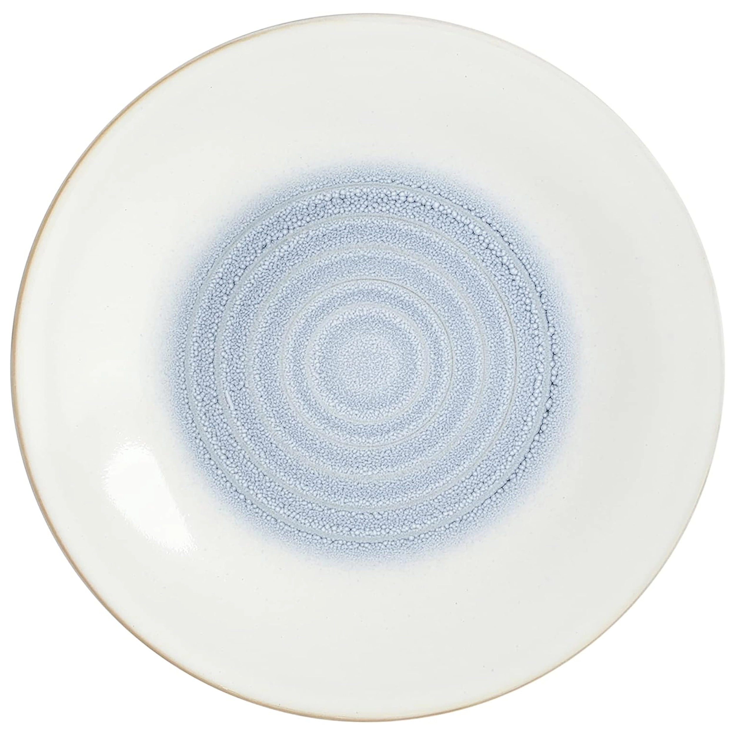 Gibson Elite Spiral Embossed 16 Piece Stoneware Dinnerware Set Blue