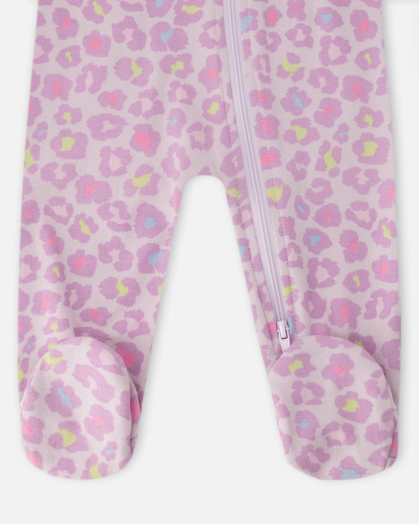 Deux par Girls Organic Cotton Full-Length Zip Leopard Print One-Piece Pyjama