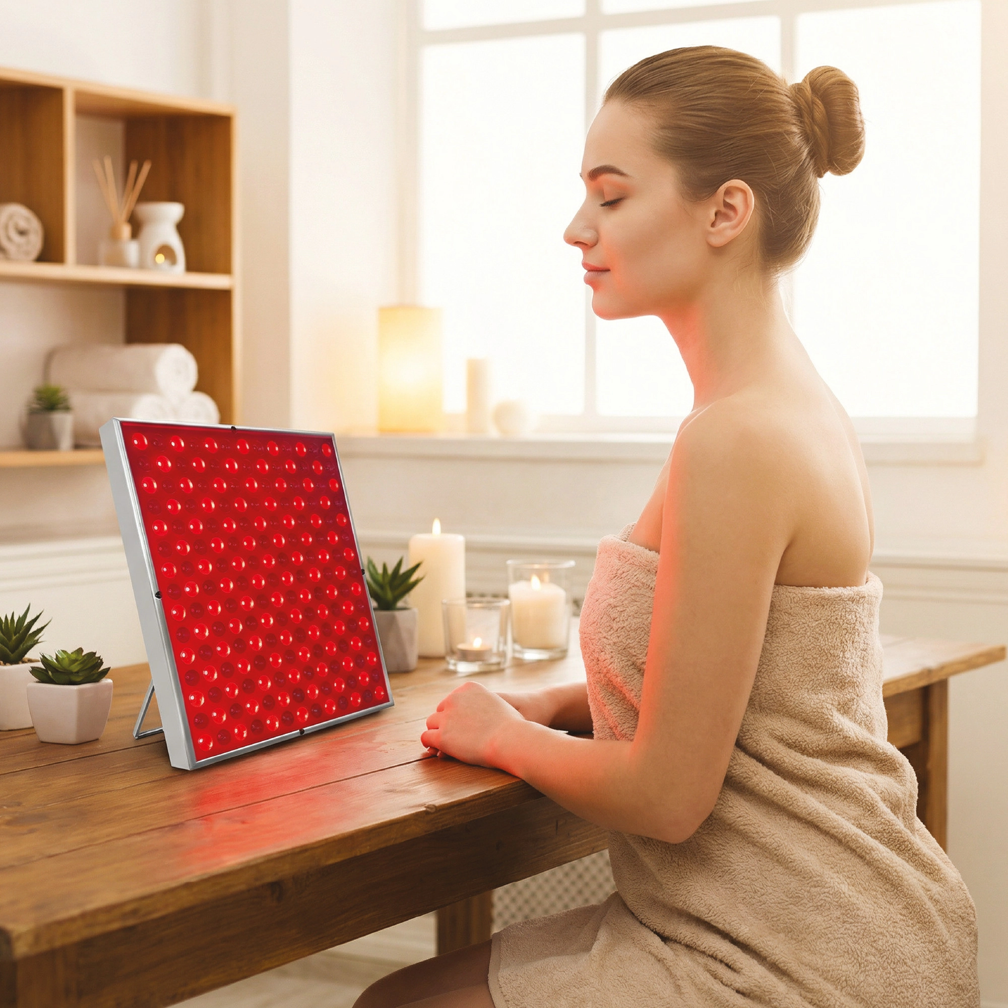 Pursonic Unisex 7-in-1 LED Light Therapy Skincare & Wellness Set: Face Mask & Full-Body Red Light Therapy Panel