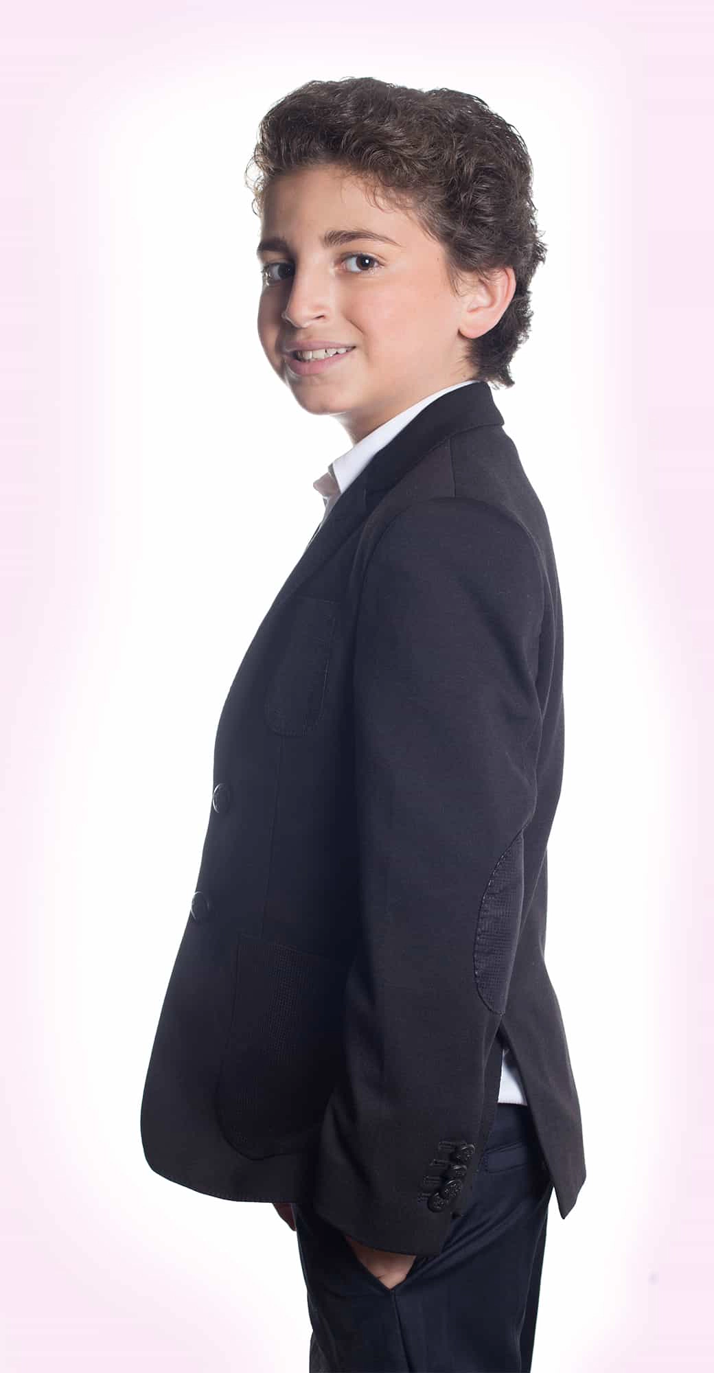 Elie Balleh Boys Slim Fit Knit Jersey Blazer