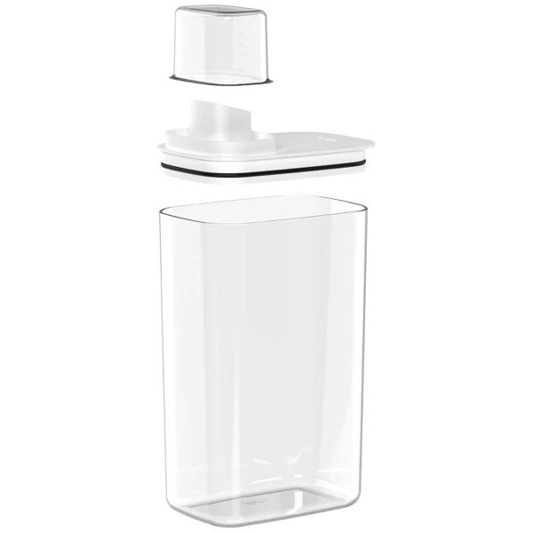 OU Laundry Detergent Dispenser w/ Measuring Cap, Liquid Laundry Soap & Fabric Softener Dispenser w/ Drip Return Lid