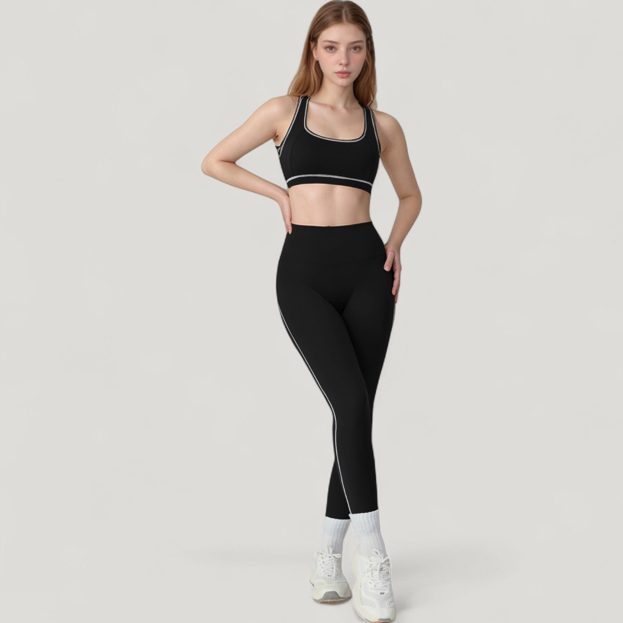 Anna-Kaci Active Women's Contoured Seam Activewear Leggings with Stretch Fit and Full Length