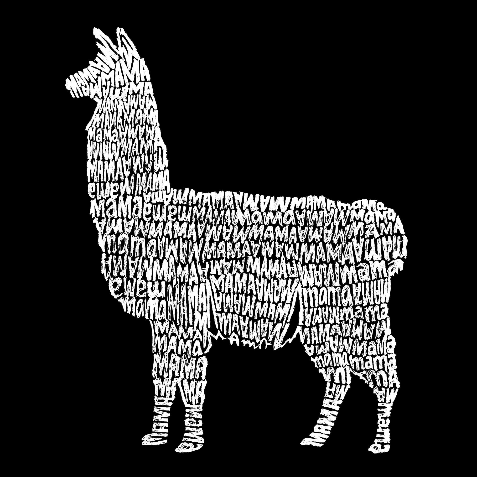 LA Pop Art Llama Mama - Women's Word Hooded Sweatshirt